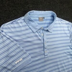 PING Polo Shirt Striped Sensorcool Athletic Golf Men XL Blue